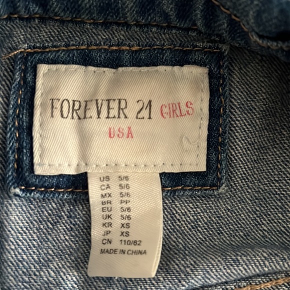 Forever21 Girls Denim Jeans Jacket Size 5/6 - Picture 5 of 5